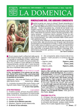 XIV DOMENICA DEL TEMPO ORDINARIO / B